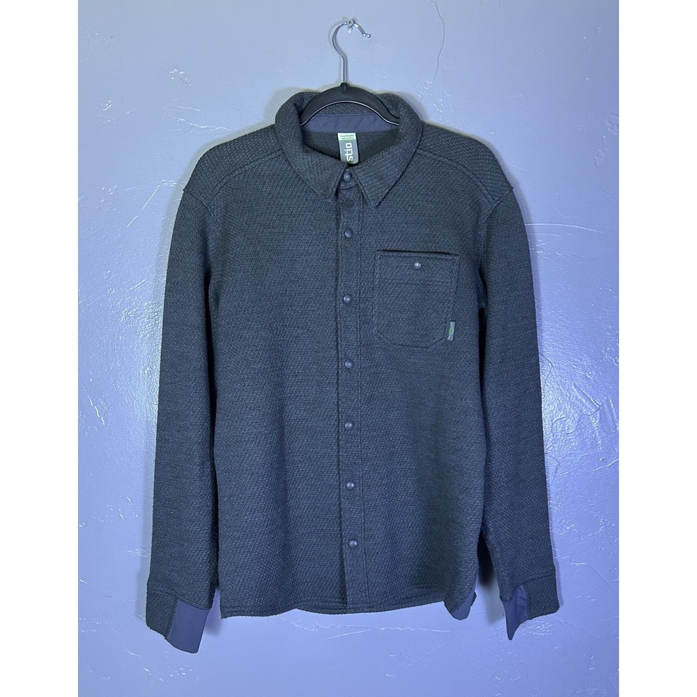Men's Stio long-sleeve fleece snap shirt single chest pocket Size M
